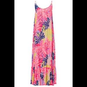 Lilly Pulitzer pink tropical maxi dress